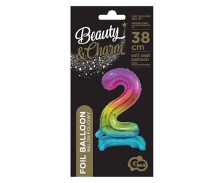 B&C FOIL BALLOON STANDING UP 2, RAINBOW, 38 CM GODAN