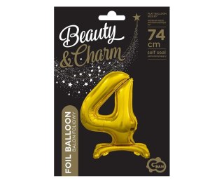 B&C FOIL BALLOON STANDING 4, GOLD, 74 CM BC-ASZ4 GODAN