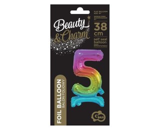 B&C FOIL BALLOON STANDING 5, RAINBOW, 38 CM GODAN