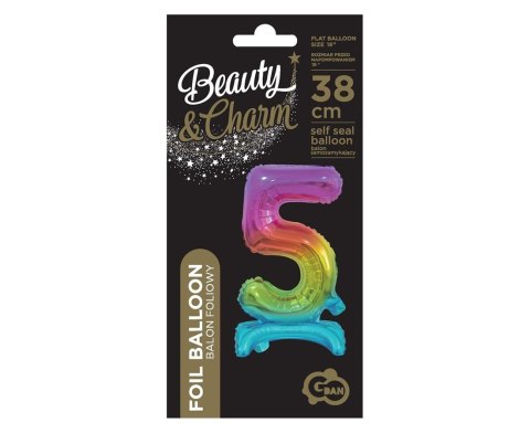 B&C FOIL BALLOON STANDING 5, RAINBOW, 38 CM GODAN