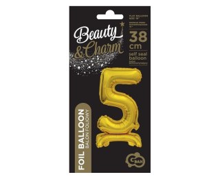 B&C FOIL BALLOON STANDING 5, GOLD, 38 CM GODAN