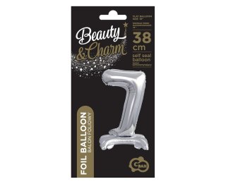 B&C FOIL BALLOON STANDING 7, SILVER, 38 CM GODAN