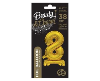 B&C FOIL BALLOON STANDING 8, GOLD, 38 CM GODAN