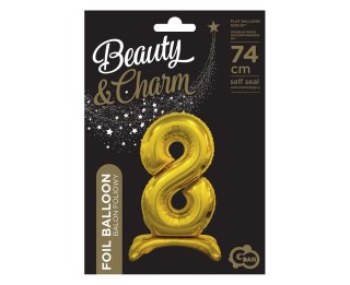 B&C FOIL BALLOON STANDING 8, GOLD, 74 CM BC-ASZ8 GODAN