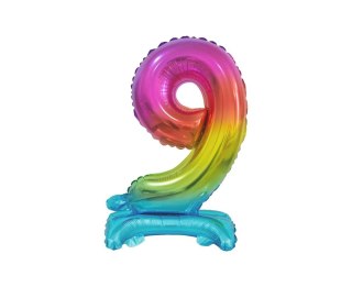 B&C FOIL BALLOON STANDING 9, RAINBOW, 38 CM GODAN