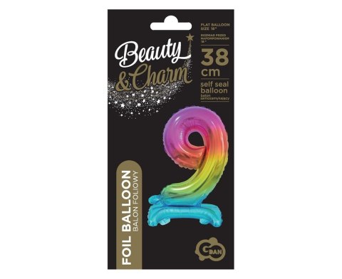 B&C FOIL BALLOON STANDING 9, RAINBOW, 38 CM GODAN