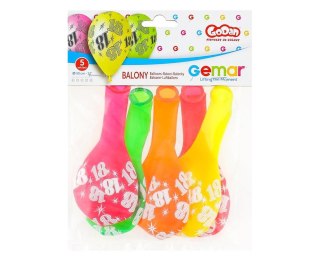 PREMIUM BALLOON 12" 18 YEARS FLUO GO PBH OP5PCS GODAN