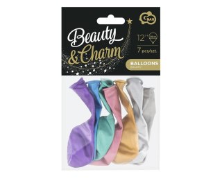 BEAUTY&CHARM PLATINUM MIX BALLOONS 12"/ 7 PCS. CB-7LMX GODAN