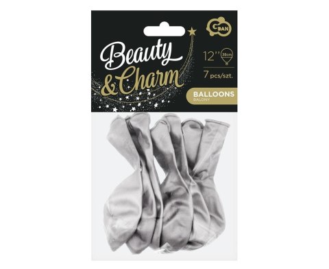 BEAUTY&CHARM BALLOONS, PLATINUM SILVER 12"/ 7 PCS CB-7LSR GODAN