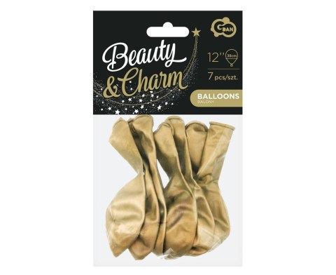 BEAUTY&CHARM BALLOONS, PLATINUM GOLD 12"/ 7 PCS CB-7LZL GODAN