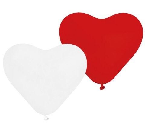 PREMIUM BALLOONS "5 HEARTS", RED AND WHITE / 5 PCS. CR/45-01/5 GODAN