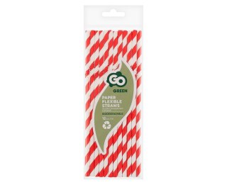 PAP STRAW TUBE. BROKEN, RED STRIPES, 6X200MM / 12 PCS. RP-LC12 GODAN