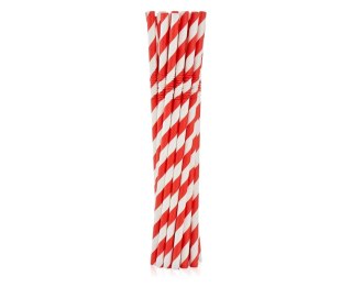 PAP STRAW TUBE. BROKEN, RED STRIPES, 6X200MM / 12 PCS. RP-LC12 GODAN