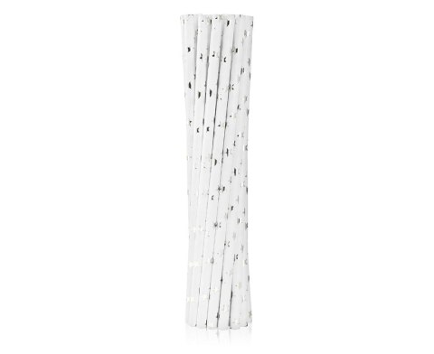 PAP STRAW TUBE. SILVER STARS, 6X197MM / 12 PCS. GLOSSY PATTERN SG-RPSG12 GODAN