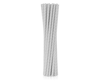 PAP STRAW TUBE. SILVER STRIP, 6X197MM / 12 PCS. SG-RPSRSZ12 GODAN