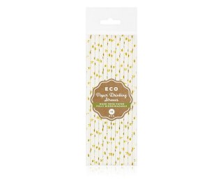 PAP STRAW TUBE. GOLD STARS, 6X197MM / 12 PCS. GLOSSY PATTERN SG-RPZG12 GODAN