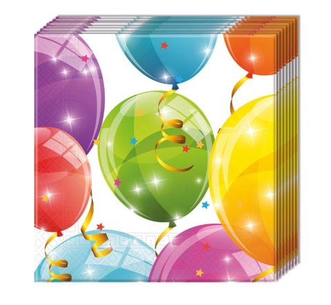 NAPKINS "SPARKLING BALLOONS", 33X33 CM, 20 PCS. GODAN