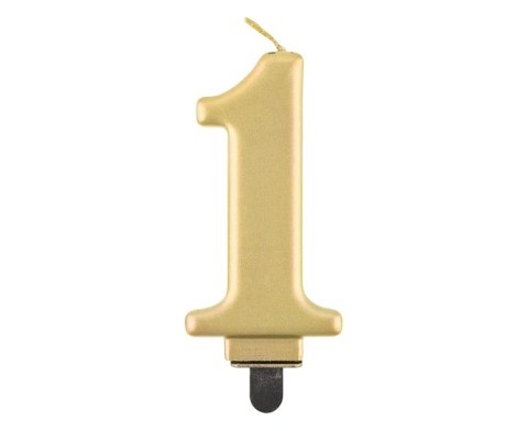 CANDLE NUMBER 1, METALLIC GOLD, 8.0 CM PF-SCZ1 GODAN