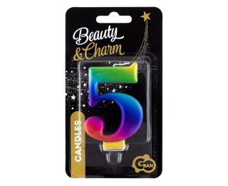 CANDLE NUMBER 5, GALAXY, 8.0 CM PF-SCG5 GODAN