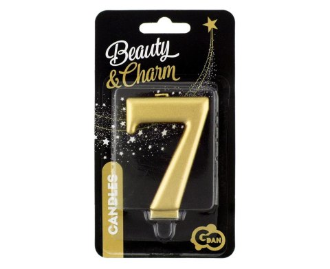 CANDLE NUMBER 7, METALLIC GOLD, 8.0 CM PF-SCZ7 GODAN