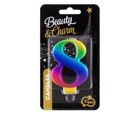 CANDLE NUMBER 8, GALAXY, 8.0 CM PF-SCG8 GODAN