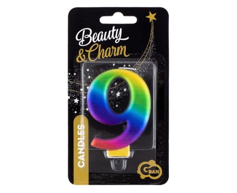 CANDLE NUMBER 9, GALAXY, 8.0 CM PF-SCG9 GODAN