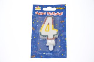 BIRTHDAY CANDLE NUMBER 4 GLITTER GODAN GODAN