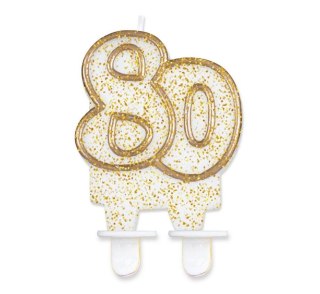 BIRTHDAY CANDLE NUMBER 80 GLITTER GODAN GODAN