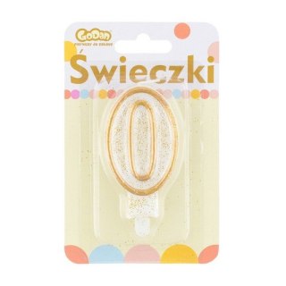 BIRTHDAY CANDLES NUMBER 0 GOLD CONTOUR GODAN PF-SCZK0 GODAN