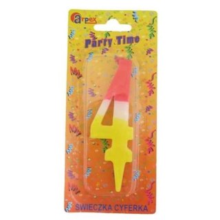 BIRTHDAY CANDLES PARTY TIME DIGIT 4 ARPEX D9905-4 ARPEX