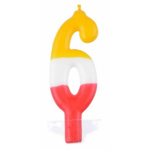 BIRTHDAY CANDLES PARTY TIME DIGIT 6 ARPEX D9905-6 ARPEX