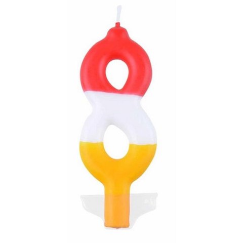 BIRTHDAY CANDLES PARTY TIME DIGIT 8 ARPEX D9905-8 ARPEX