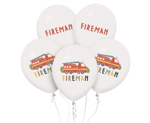 BALLOONS FIREMAN - FIREMAN, 12", 5 PCS. GODAN