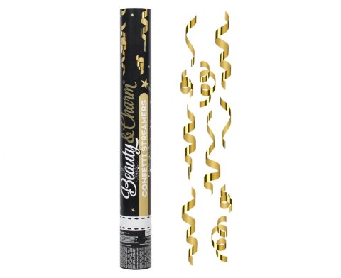 PNEUMATIC CONFETTI B&C STREAMERS, GOLD, 40 CM GODAN