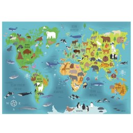 PVC TABLEMAT 290X400 WORLD MAP ANIMALS DERFORM