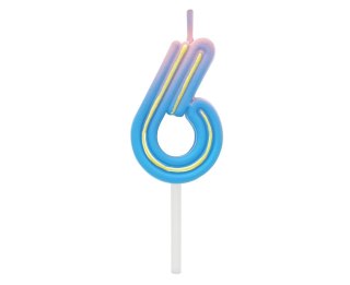 CANDLE NUMBER 6, B&C NEON, 44X27X12MM, 1 PCS GODAN