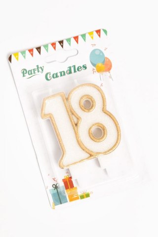 BIRTHDAY CANDLES NUMBER 18 GLITTER GOLD L&H 1800990 L&H