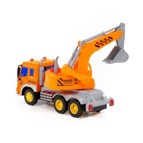 CONSTRUCTION MACHINE EXCAVATOR LIGHT AND SOUND ORANGE WADER POLESIE 86433 POLESIE