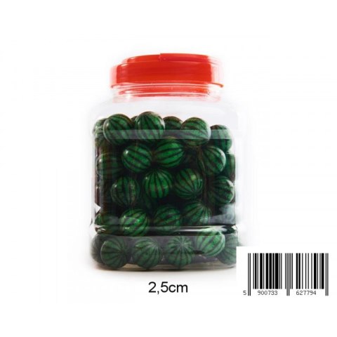 RUBBER BALL 2CM WATERMELON JAR A 100 TOYS 0825W MID TOYS