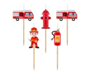 FIRE DEPARTMENT PIKER CANDLES, 5 PCS. GODAN