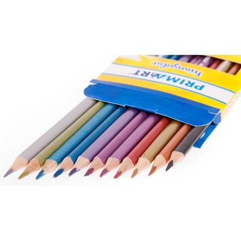 PENCILS 12 COLORS METALLIC TRIANGULAR PRIMA ART 399437