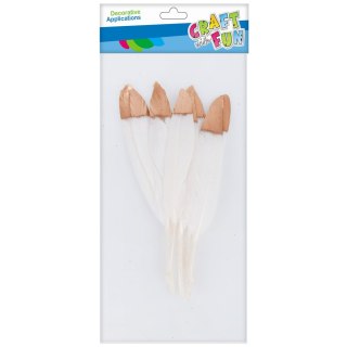 DECORATIVE FEATHERS WHITE/GOLD 10-15CM 3GCRAFT WITH FUN 463660