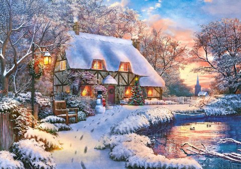 PUZZLE 500 PIECES WINTER COTTAGE CASTORLAND B-53278