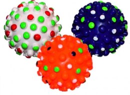DOG TOY SQUEAKING BALL WITH SPIKES MIX 10CM AM 214 AM TOYS