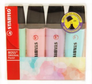 HIGHLIGHTER 4 COLORS MIX PASTEL BOSS STABILO 70/4-2 STABILO