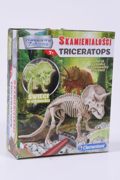 CREATIVE SET OF FOSSILS TRICERATOPS FLUORESCENT CLEMENTONI 60892 CLEMENTONI