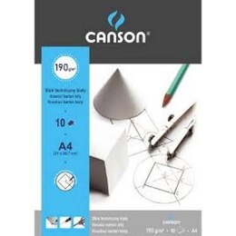 TECHNICAL BLOCK A4 180 G 10 SHEETS WHITE CANSON 400015145 CANSON