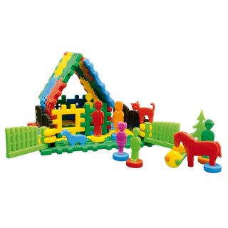 CONSTRUCTION BLOCKS WAFFLES 64 ELEMENTS MY FAMILY HOUSE CZAKO 025296 CZAKO