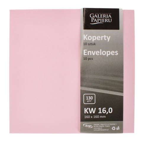 ENVELOPE 160X160 UNGLUED PINK SATIN PACK OF 10 PCS. PAPER GALLERY 280326 ARGO