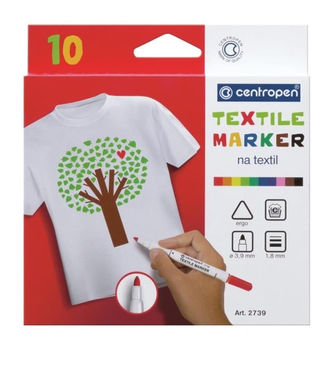 FABRIC MARKER CENTROPEN "TEXTILE MARKER" 2739 10 COLORS CENTROPEN